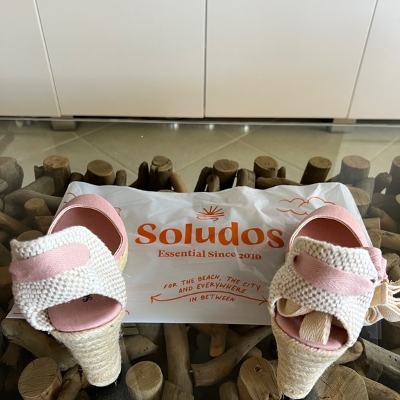 SOLUDOS Marseille Rosa Pink Espadrille Wedge Sandals - Picture 12 of 16